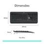 Teclado e Mouse Logitech MK540 Advanced Sem Fio Multimídia Tecnologia Unifying Cinza ABNT2 - 920-008674