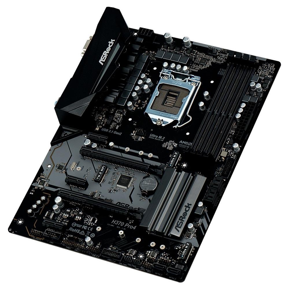 Placa Mãe ASRock H370 Pro4, Intel LGA 1151, ATX, DDR4 | KaBuM! Placa Mãe ASRock H370 Pro4, Intel LGA 1151, ATX, DDR4 | KaBuM!