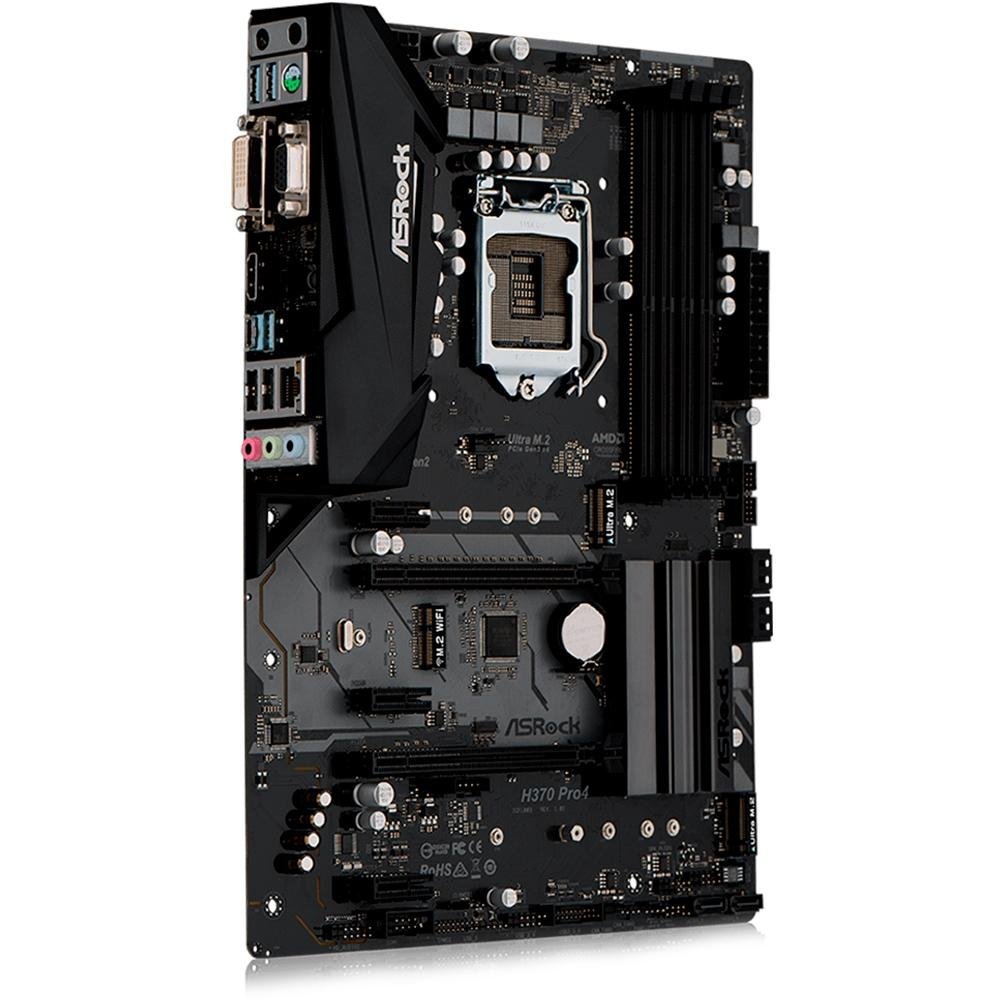 マザーボード ASRock H370 Pro4 i5 9400 Placa Mãe ASRock H370 Pro4, Intel LGA 1151, ATX, DDR4 | KaBuM!
