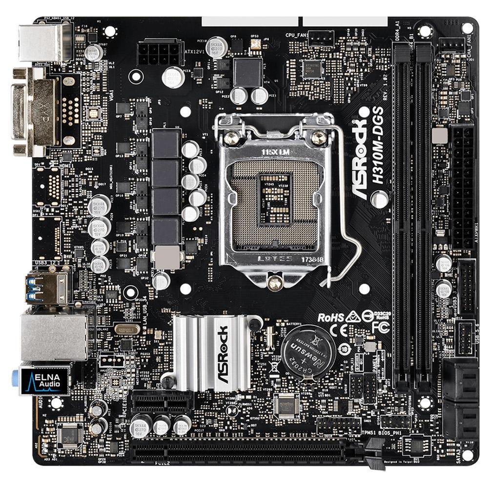 Imagem 2 de 5 do produto Placa-Mãe ASRock H310M-DGS, Intel LGA 1151, mATX, DDR4