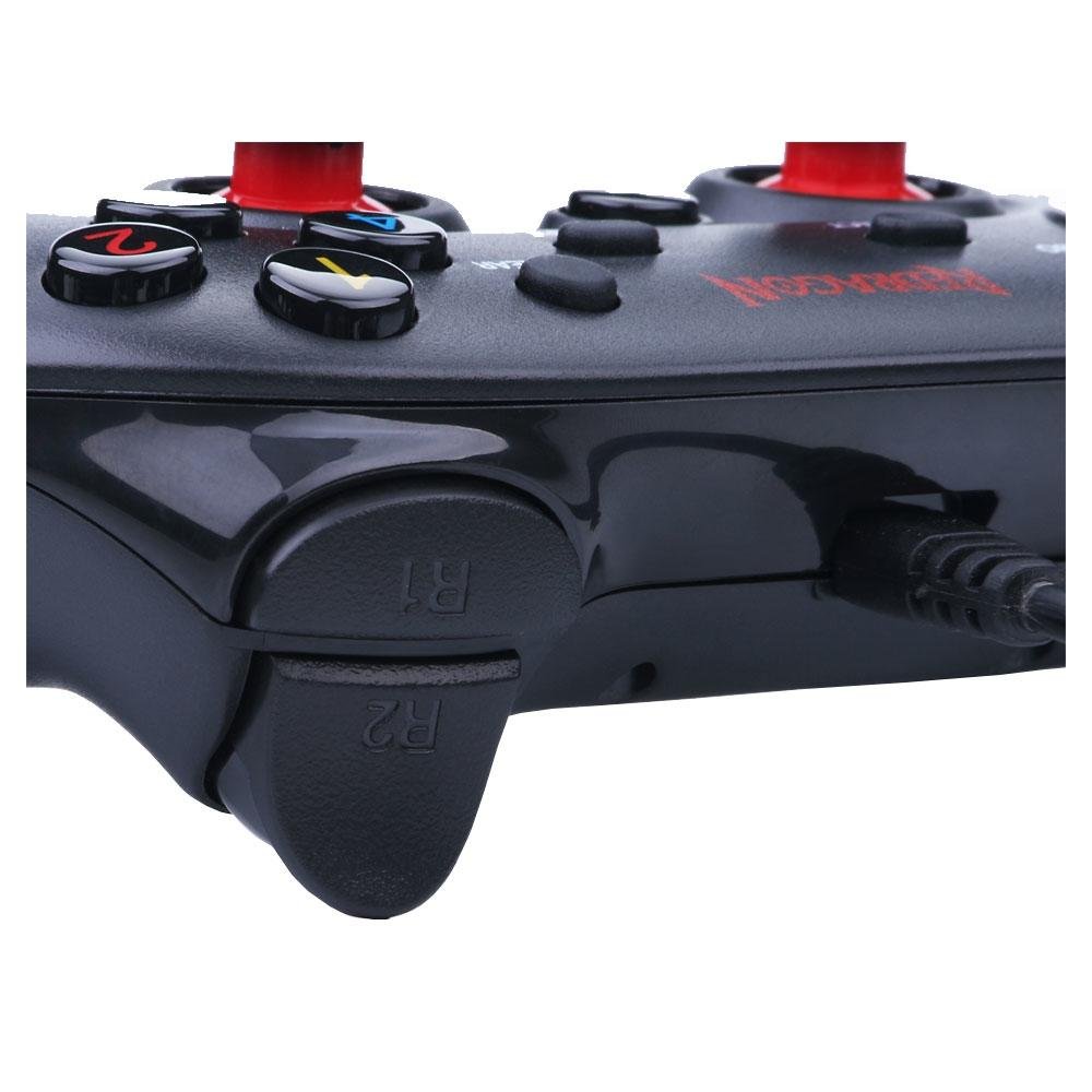 Imagem 5 de 6 do produto Controle Redragon Saturn PC/PS3 Preto Fosco/Vermelho - G807