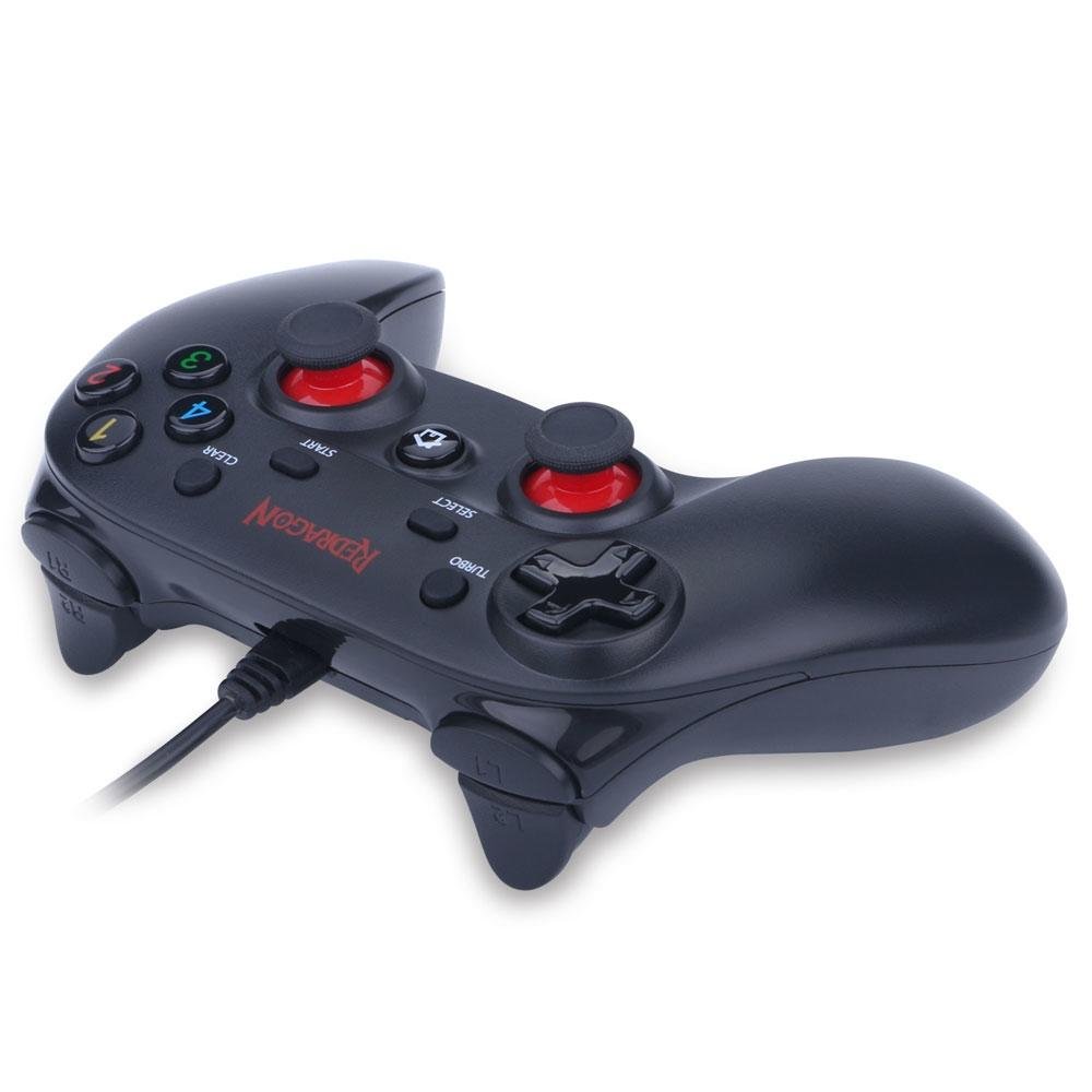 Imagem 6 de 6 do produto Controle Redragon Saturn PC/PS3 Preto Fosco/Vermelho - G807
