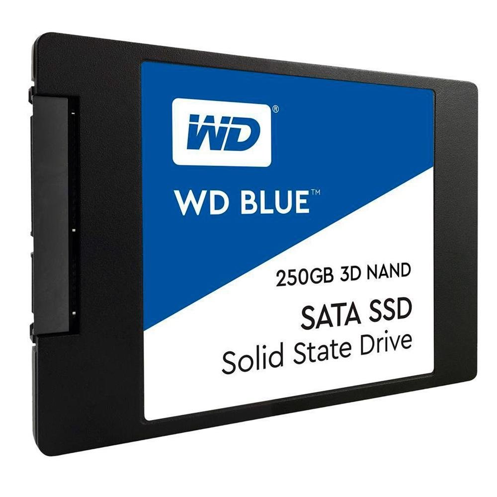 Imagem 2 de 5 do produto SSD WD Blue, 250GB, SATA, Leitura 550MB/s, Gravação 525MB/s - WDS250G2B0A