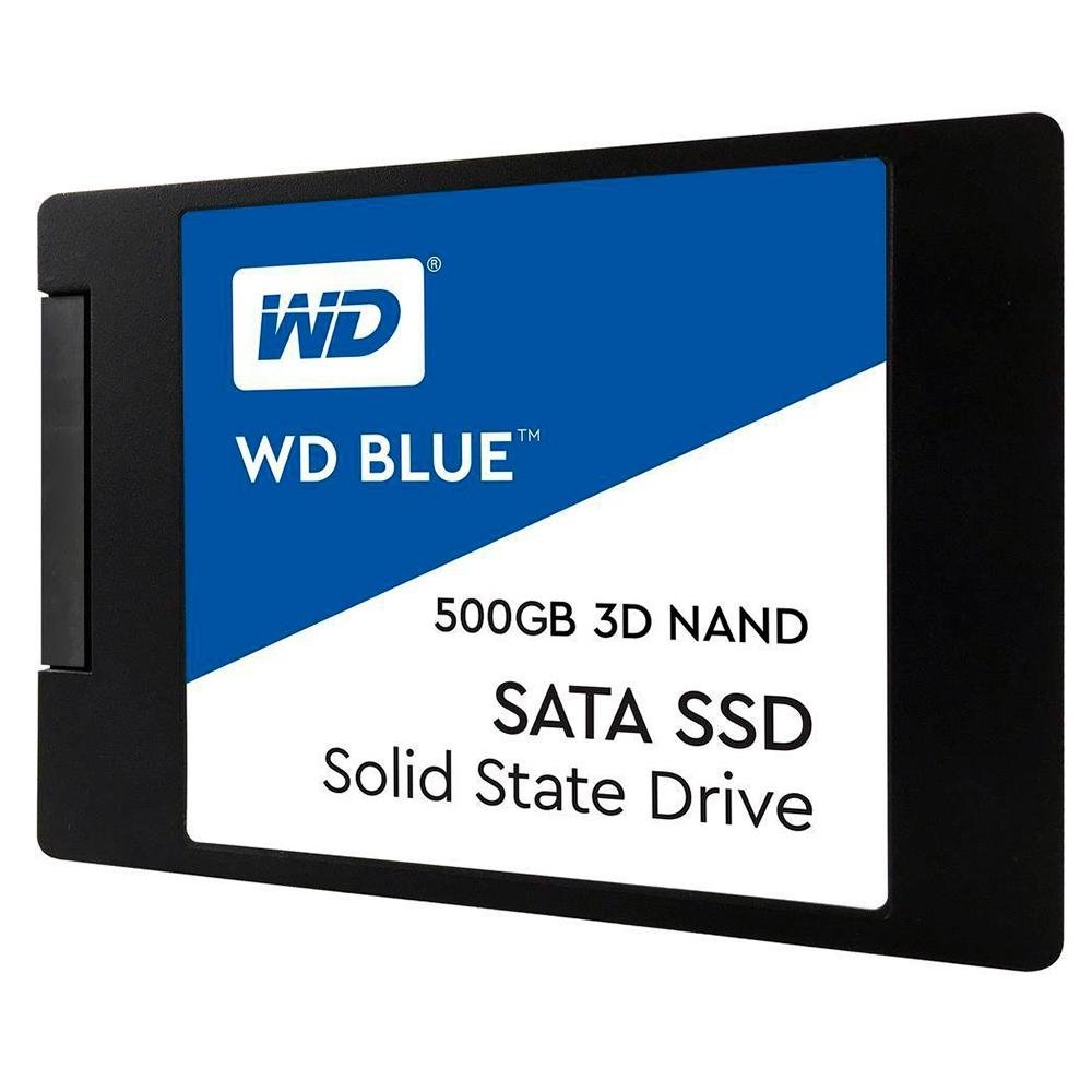 Imagem 3 de 5 do produto SSD WD Blue, SATA, 500GB, 2.5", Leitura 560MB/s, Gravação 530MB/s, Preto - WDS500G2B0A
