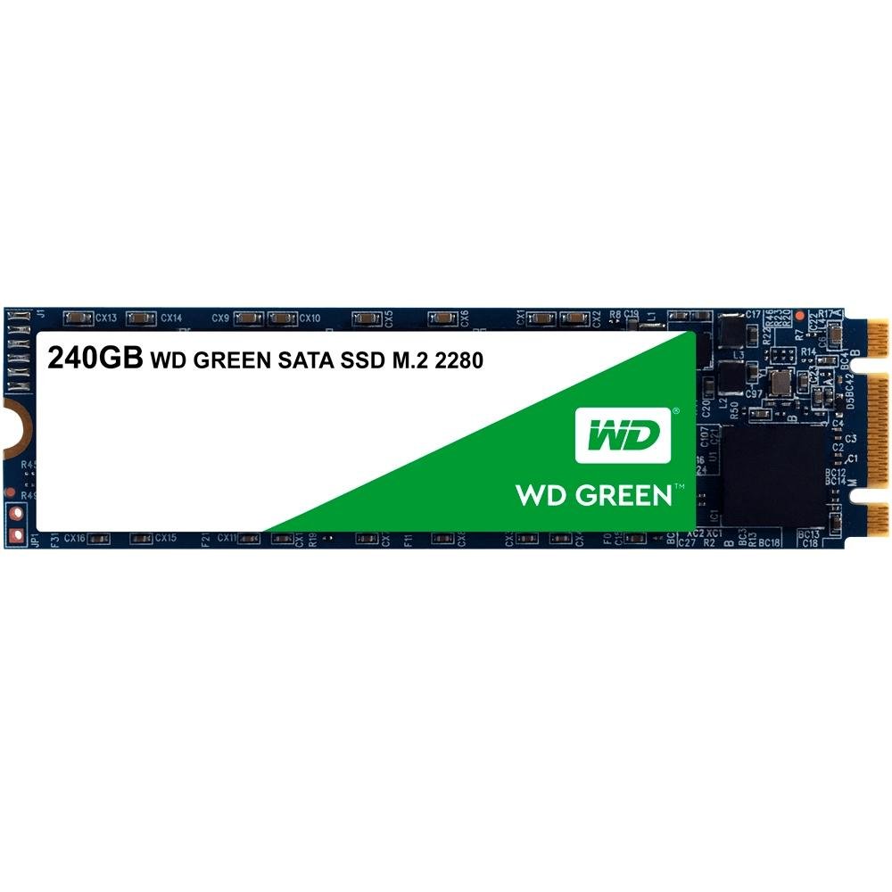 SSD WD Green, 240GB, M.2, Leitura: 545MB/s, Preto - WDS240G2G0B SSD WD Green, 240GB, M.2, Leitura: 545MB/s, Preto - WDS240G2G0B
