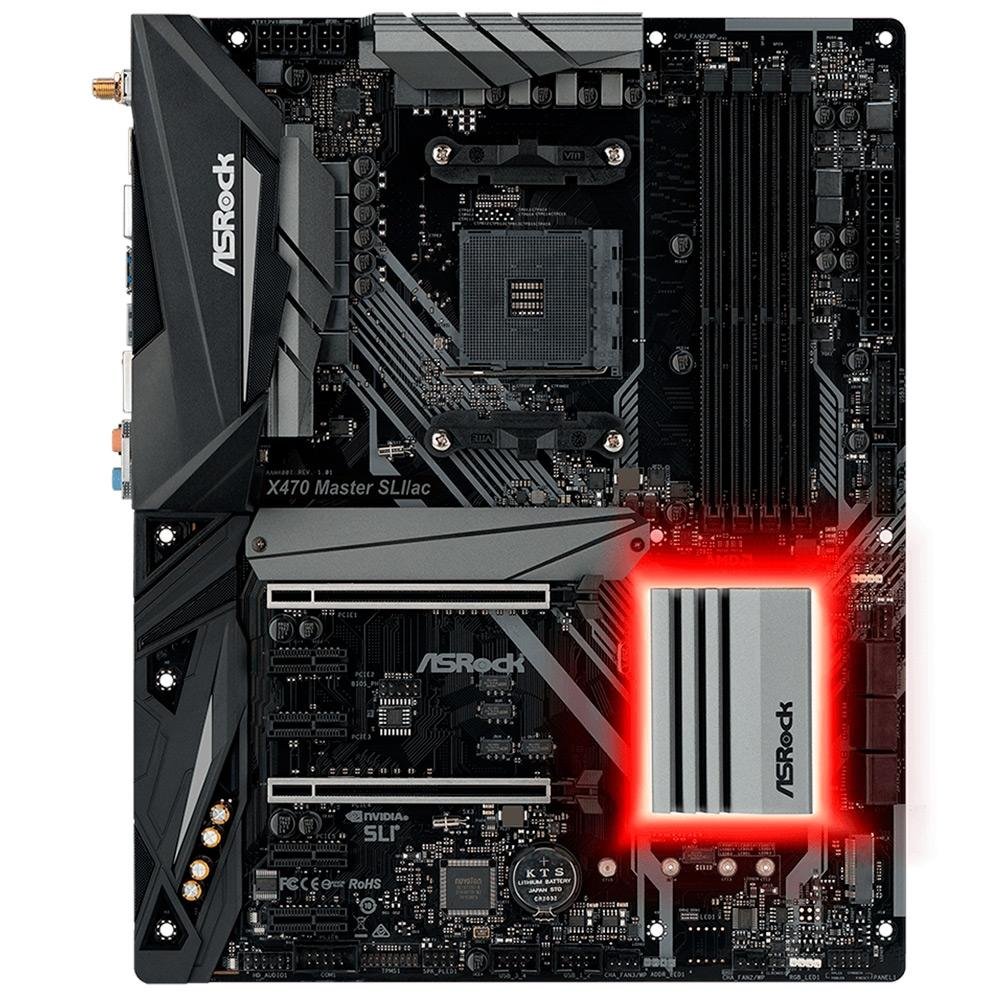 Imagem 2 de 5 do produto Placa-Mãe ASRock X470 Master SLI/AC, AMD AM4, ATX, DDR4