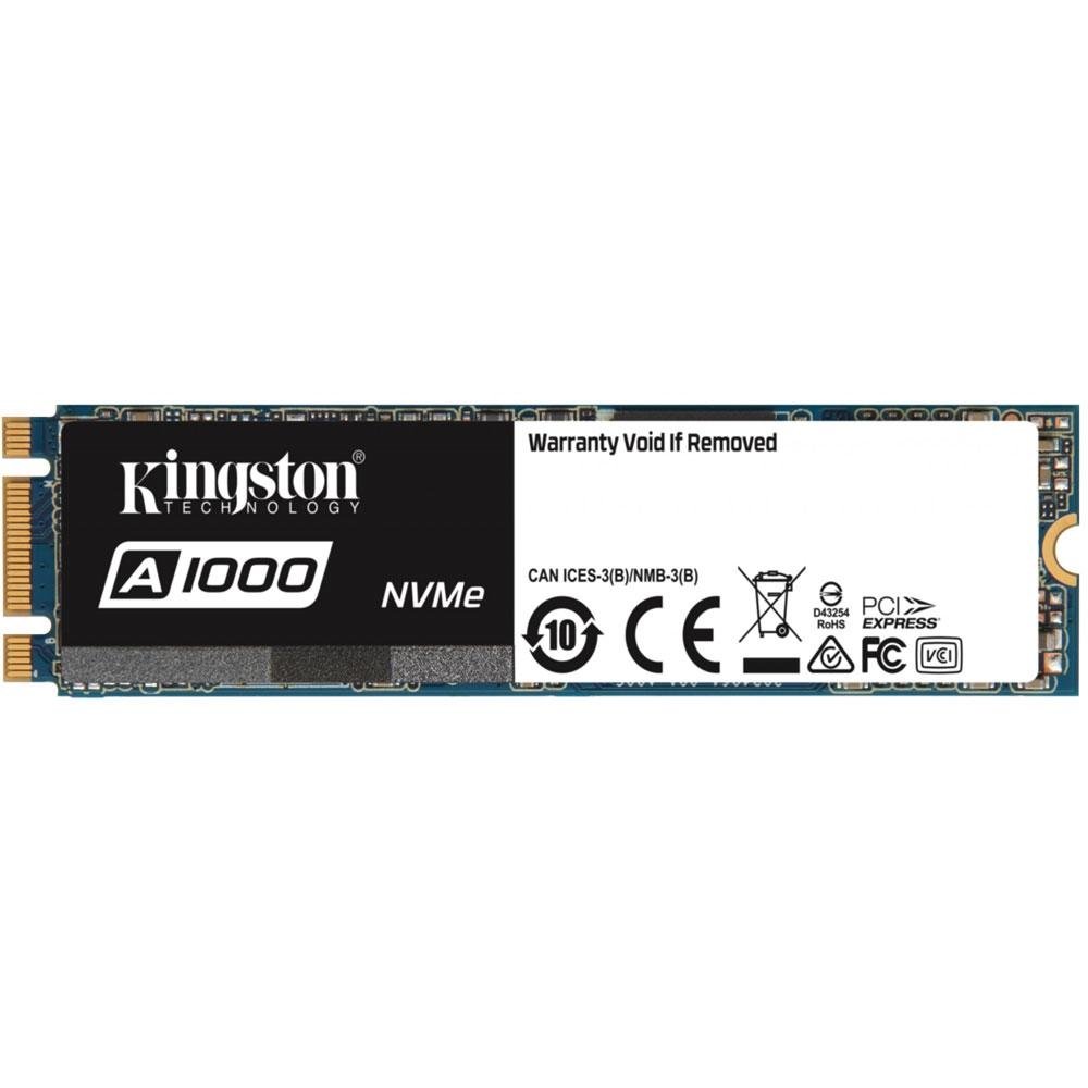 Imagem 2 de 2 do produto SSD Kingston A1000, 240GB, M.2 NVMe, Leitura: 1500MB/s e Gravação: 800MB/s, Preto - SA1000M8/240G