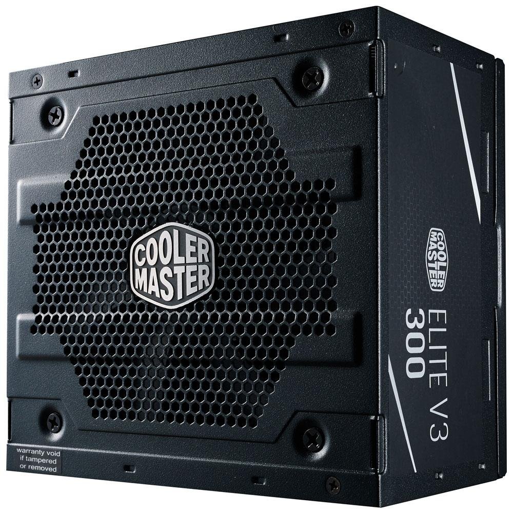 Fonte Cooler Master Elite V3, 300W, PFC Ativo, Sem Cabo, Preto - MPW-3001-ACAAN1 Fonte Cooler Master Elite V3, 300W, PFC Ativo, Sem Cabo, Preto - MPW-3001-ACAAN1