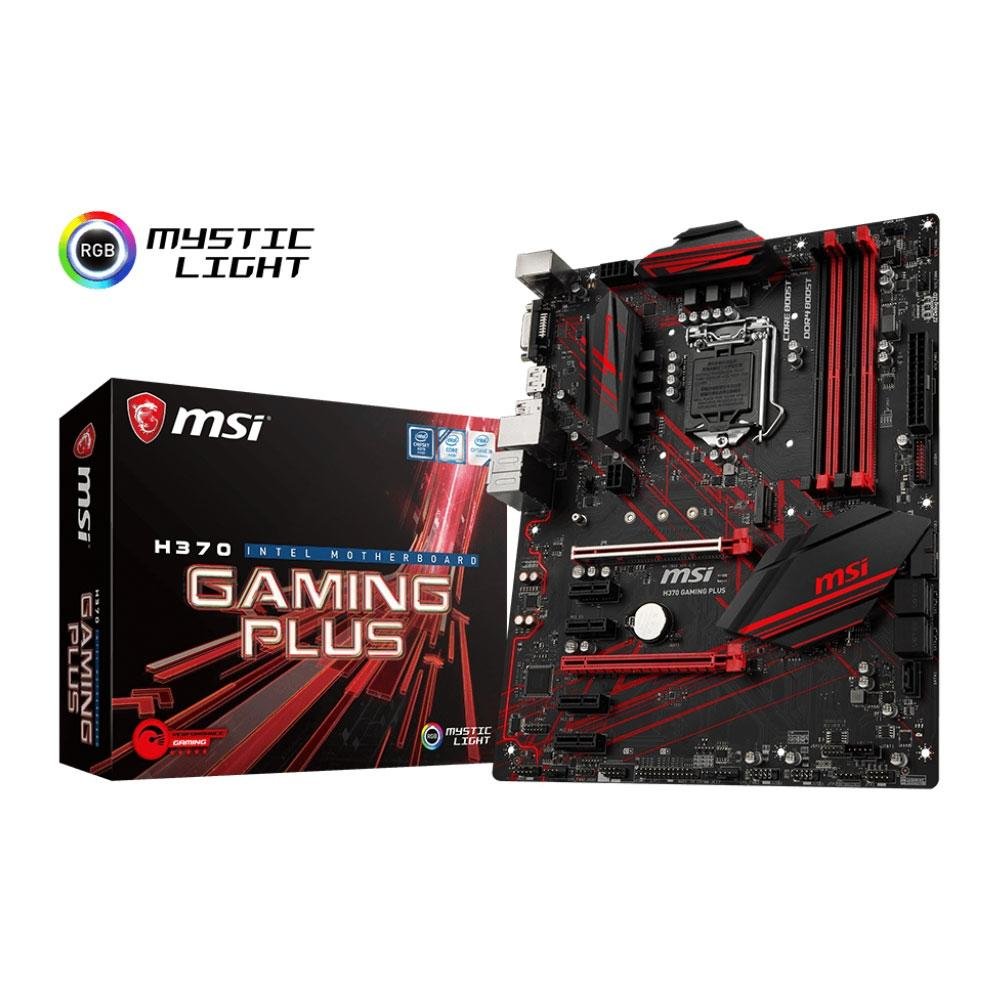 Imagem 2 de 6 do produto Placa-Mãe MSI H370 Gaming Plus, Intel LGA 1151, ATX, DDR4