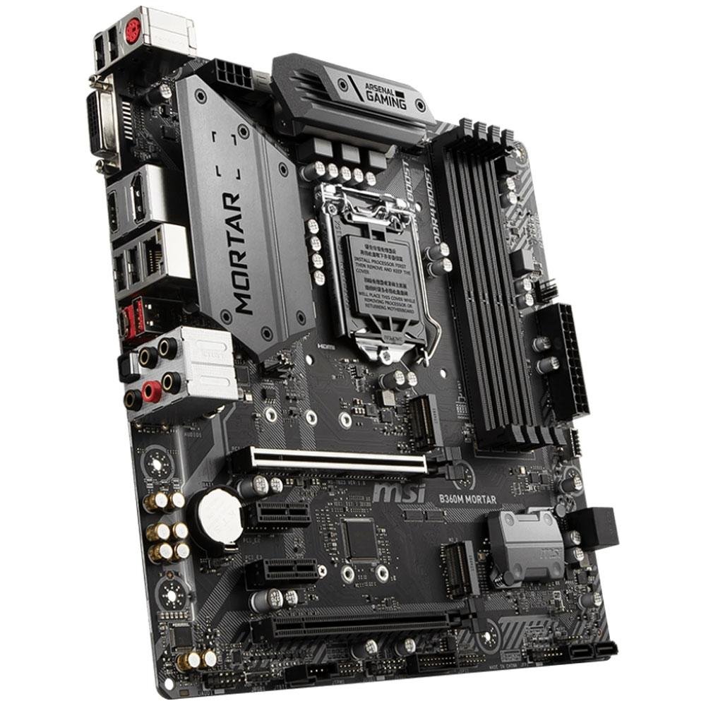 Placa-Mãe MSI B360M Mortar, Intel LGA 1151, mATX, DDR4, Preto - B360M Placa-Mãe MSI B360M Mortar, Intel LGA 1151, mATX, DDR4, Preto - B360M