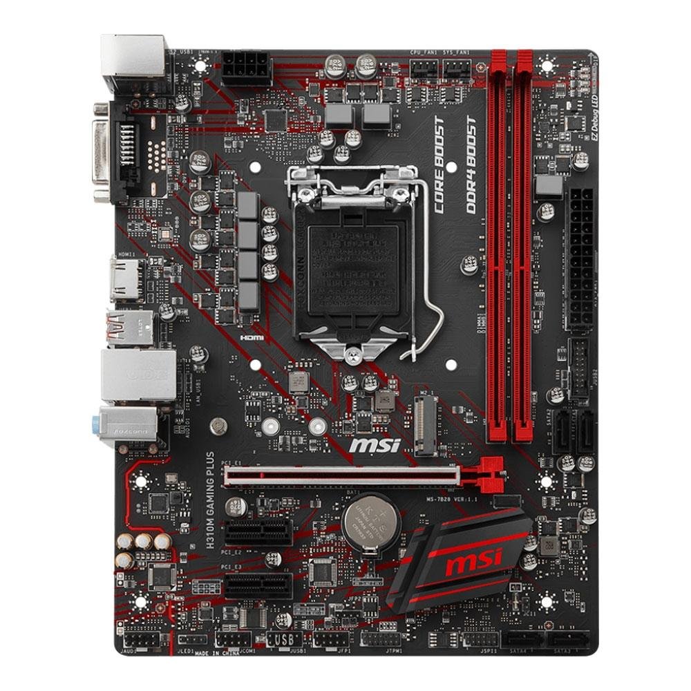 Imagem 2 de 5 do produto Placa-Mãe MSI H310M Gaming Plus, Intel LGA 1151, mATX, DDR4
