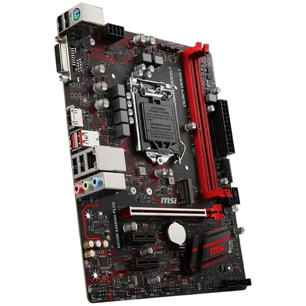 Imagem 4 de 5 do produto Placa-Mãe MSI H310M Gaming Plus, Intel LGA 1151, mATX, DDR4