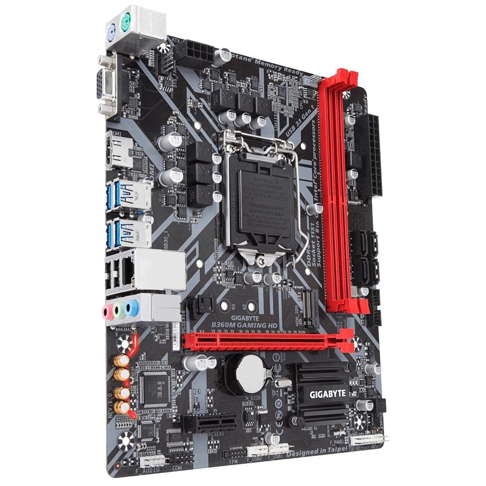 Imagem 3 de 6 do produto Placa-Mãe Gigabyte B360M Gaming HD, Intel LGA 1151, mATX, DDR4