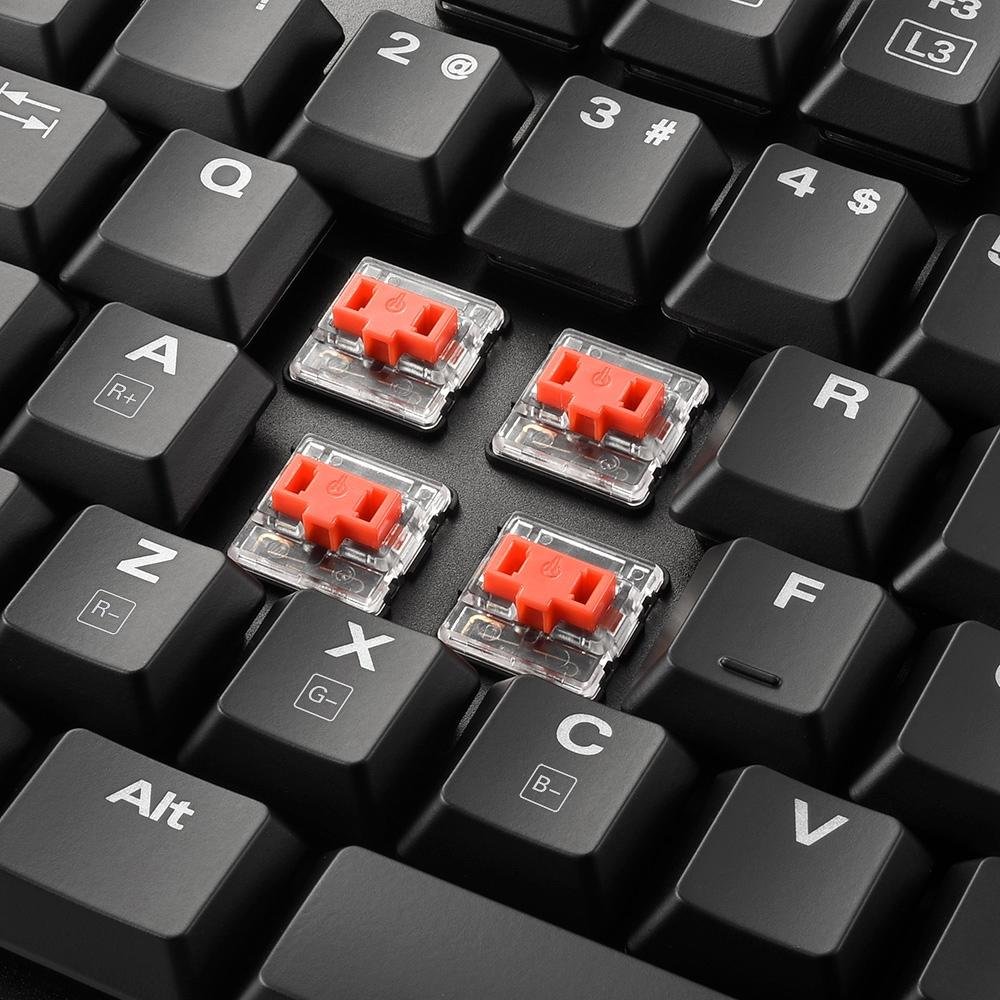 Teclado Mecânico Gamer Sharkoon PureWriter, RGB, Switch Kailh Red, US