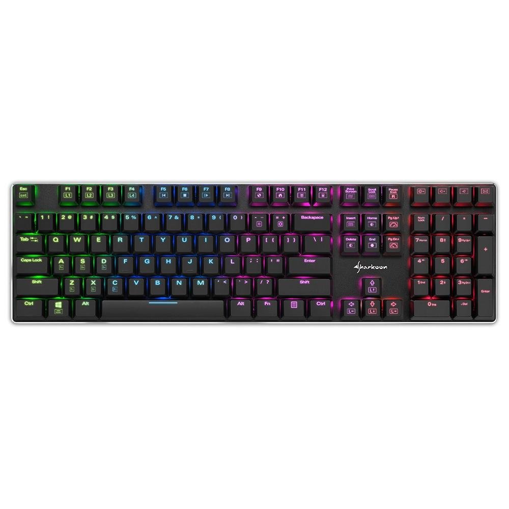 Teclado Mecânico Gamer Sharkoon PureWriter, RGB, Switch Kailh Red, US