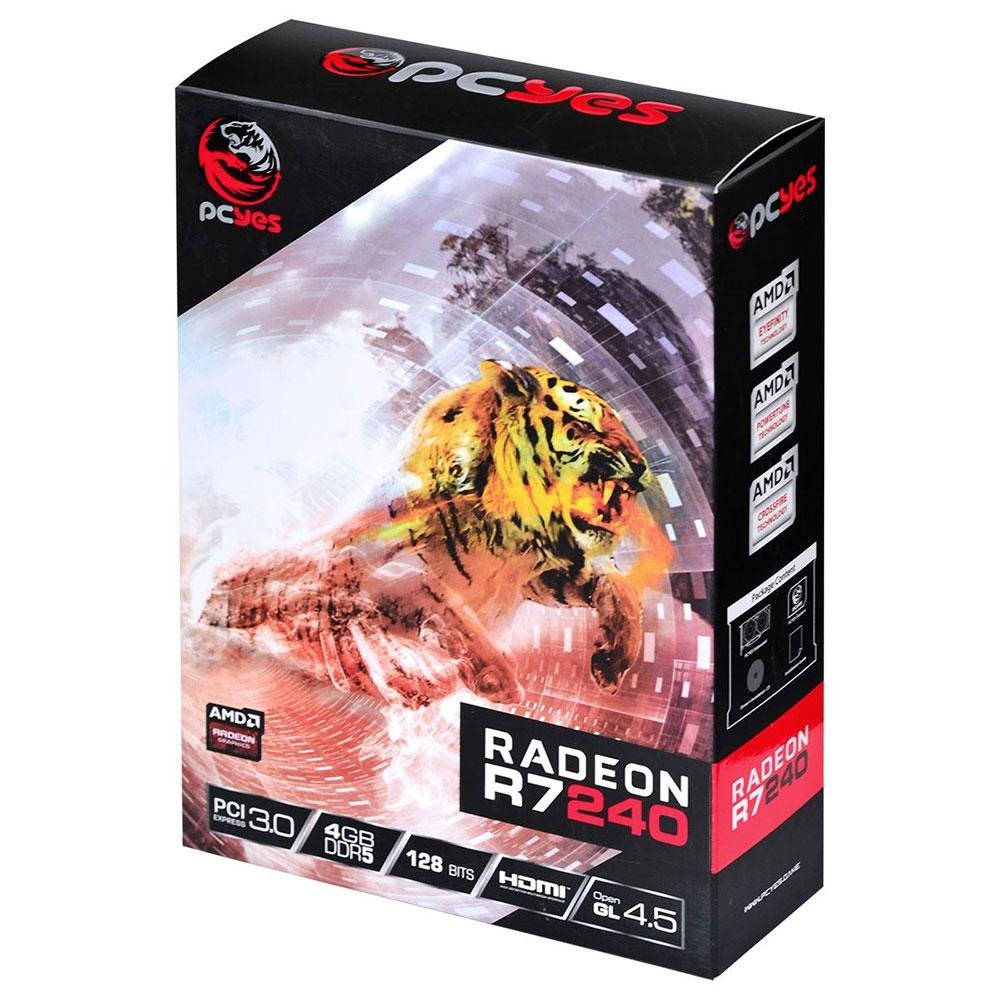Imagem 7 de 7 do produto Placa de Vídeo VGA PCYes AMD Radeon R7 240 4GB DDR5 128 BITS - PTYT24012804D5