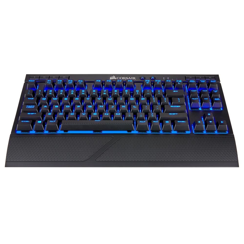 Imagem 2 de 12 do produto Teclado Mecânico Gamer Corsair K63, Wireless, LED Azul, Bluetooth, Switch Cherry MX Red, US - CH-9145030-NA