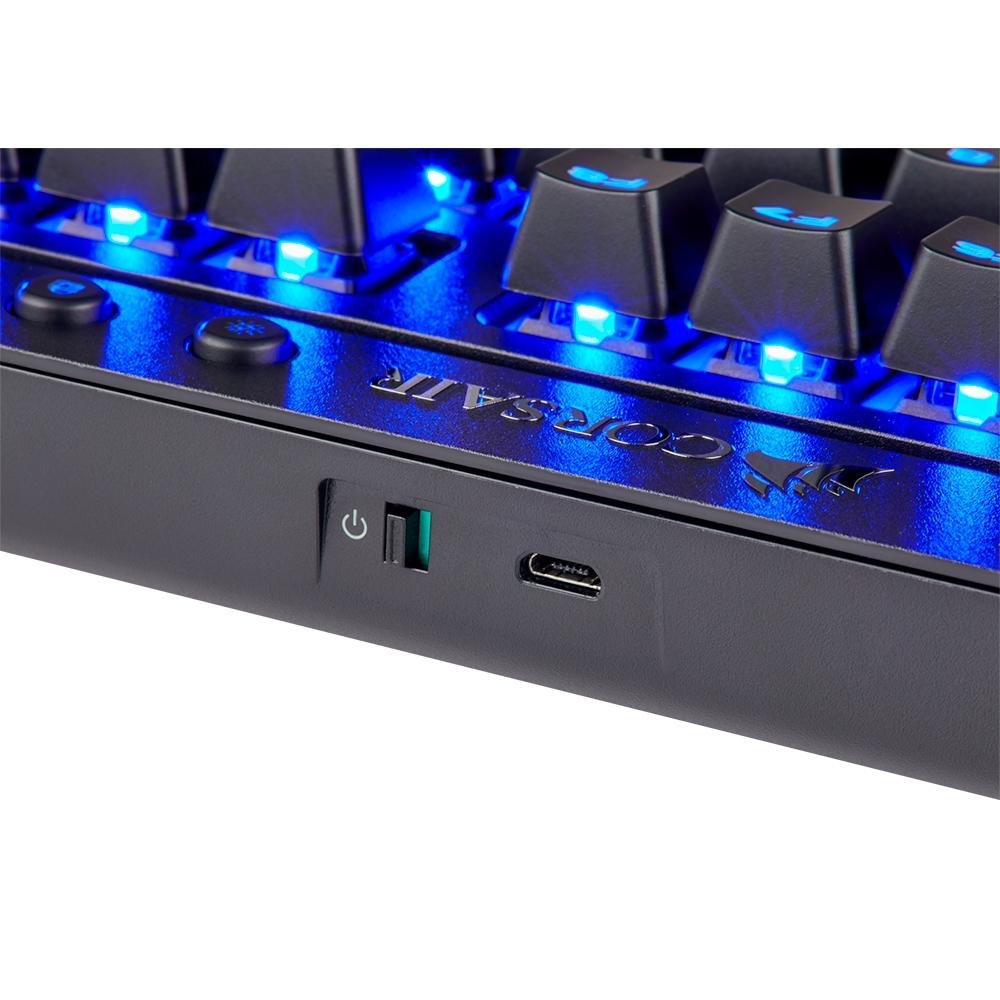 Imagem 12 de 12 do produto Teclado Mecânico Gamer Corsair K63, Wireless, LED Azul, Bluetooth, Switch Cherry MX Red, US - CH-9145030-NA