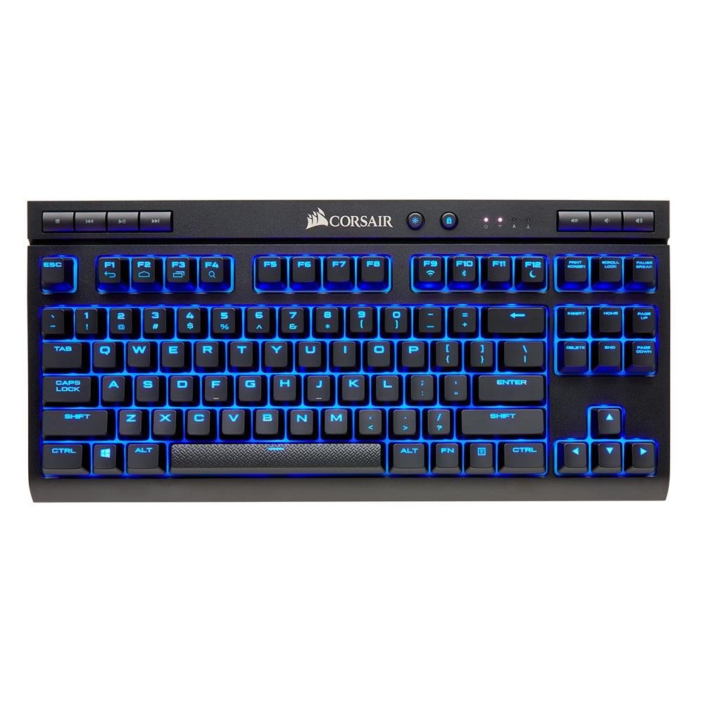 Imagem 5 de 12 do produto Teclado Mecânico Gamer Corsair K63, Wireless, LED Azul, Bluetooth, Switch Cherry MX Red, US - CH-9145030-NA