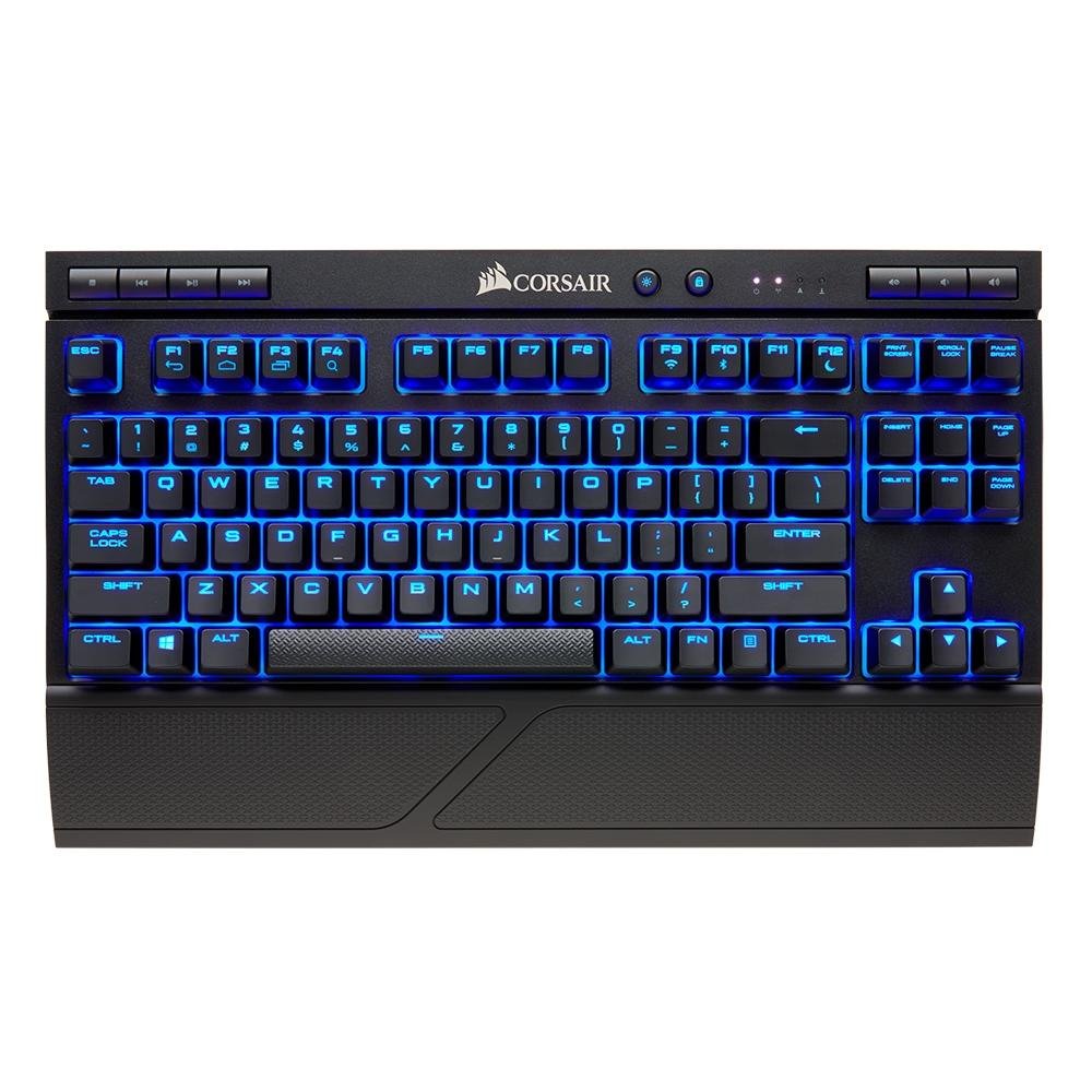 Imagem 7 de 12 do produto Teclado Mecânico Gamer Corsair K63, Wireless, LED Azul, Bluetooth, Switch Cherry MX Red, US - CH-9145030-NA