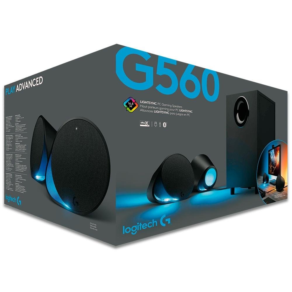 Caixa de som Logitech G560 com RGB LIGHTSYNC | KaBuM!