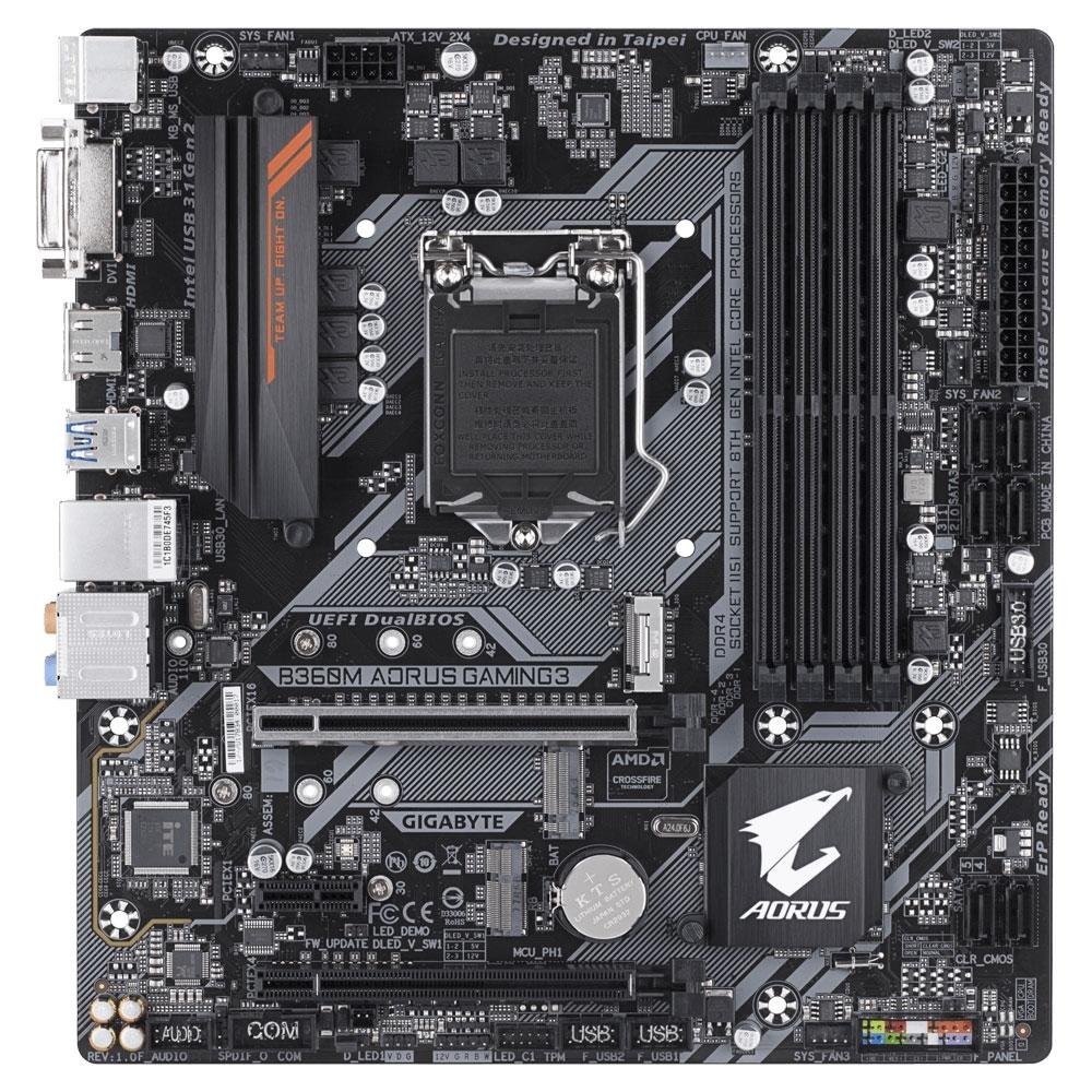 Placa-Mãe Gigabyte Aorus B360M Aorus Gaming 3, Intel LGA 1151, mATX, DDR4, Preto - B360M AORUS GAMING 3