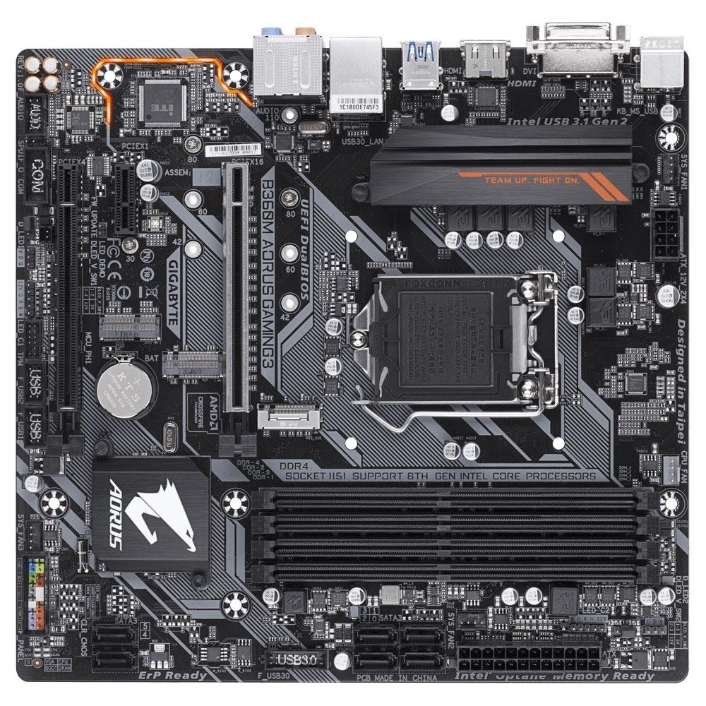 Placa-Mãe Gigabyte Aorus B360M Aorus Gaming 3, Intel LGA 1151, mATX, DDR4, Preto - B360M AORUS GAMING 3