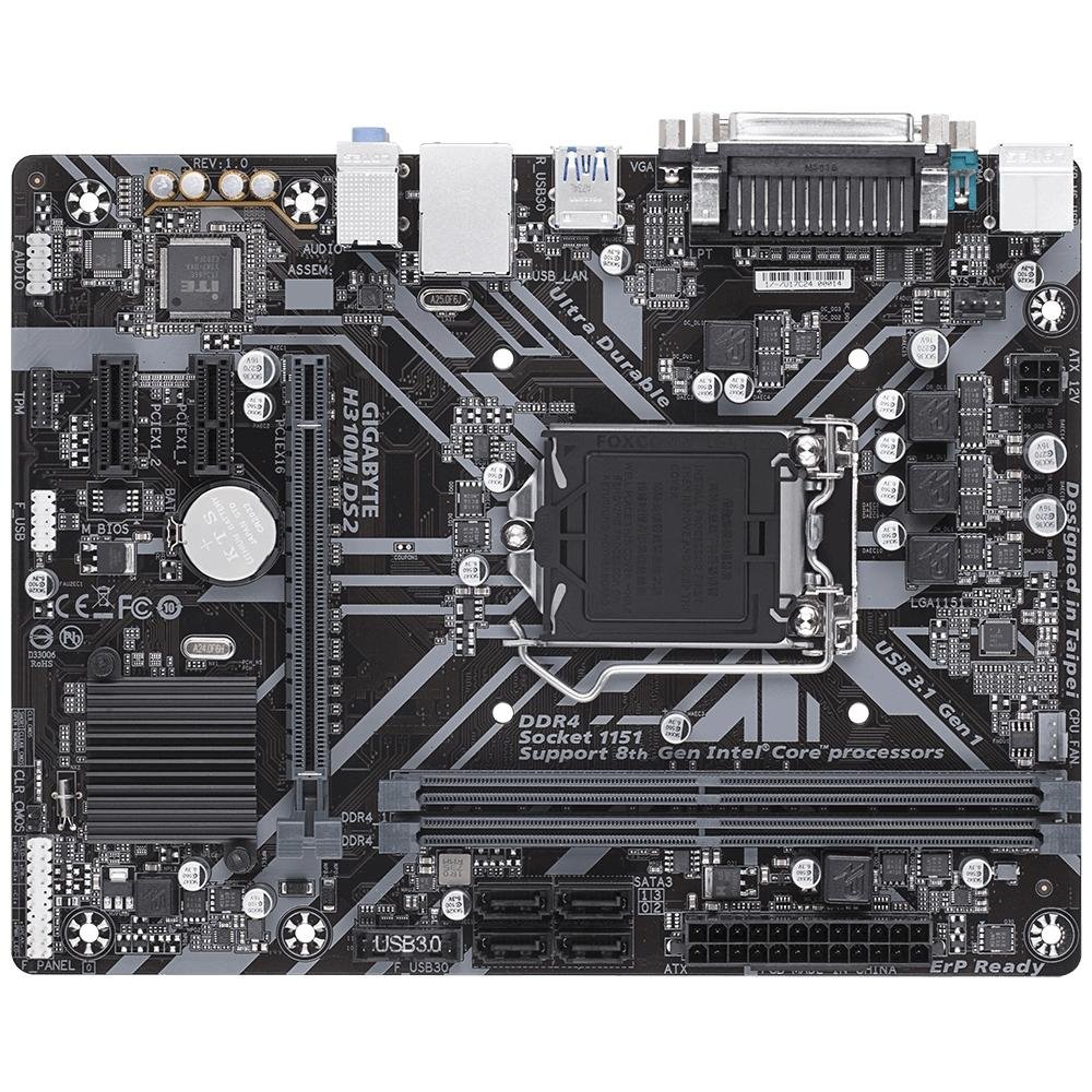 Placa-Mãe Gigabyte H310M DS2, Intel LGA 1151, mATX, DDR4 Placa-Mãe Gigabyte H310M DS2, Intel LGA 1151, mATX, DDR4