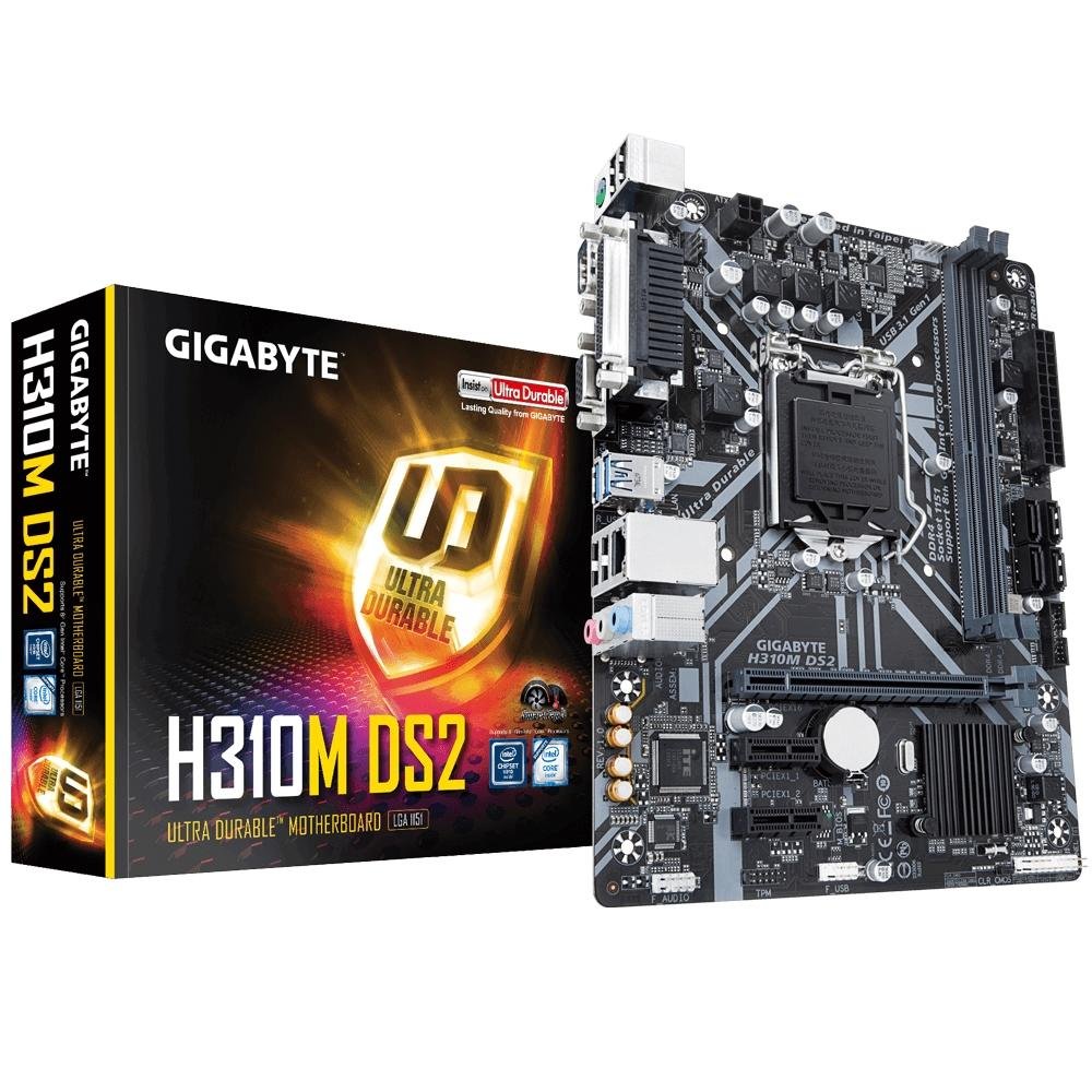 Placa-Mãe Gigabyte H310M DS2, Intel LGA 1151, mATX, DDR4 Placa-Mãe Gigabyte H310M DS2, Intel LGA 1151, mATX, DDR4