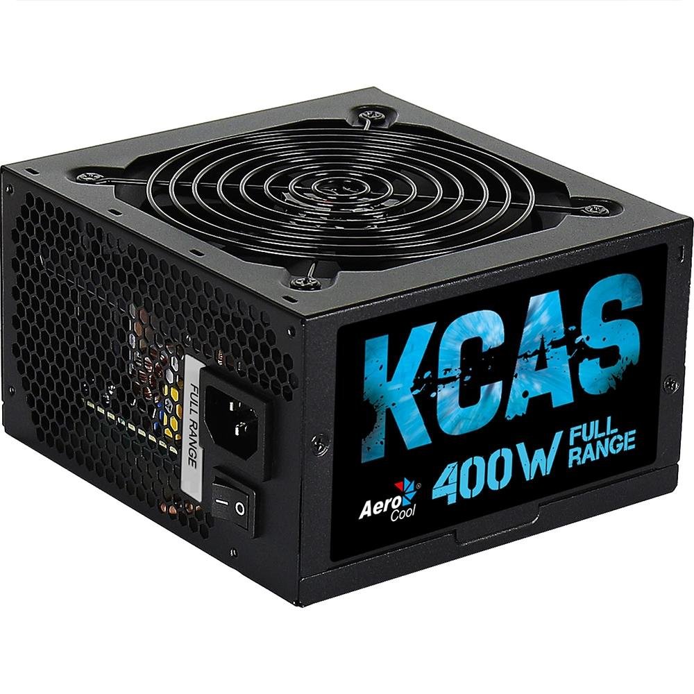 Fonte Aerocool KCAS, 400W, 80 Plus White, PFC Ativo, Sem Cabo, Preto - KCAS-400W Fonte Aerocool KCAS, 400W, 80 Plus White, PFC Ativo, Sem Cabo, Preto - KCAS-400W