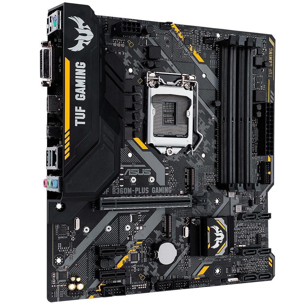 Imagem 6 de 10 do produto Placa-Mãe ASUS TUF B360M-Plus Gaming/BR, Intel LGA 1151, mATX, DDR4, Preto - TUF B360M-PLUS GAMING/BR