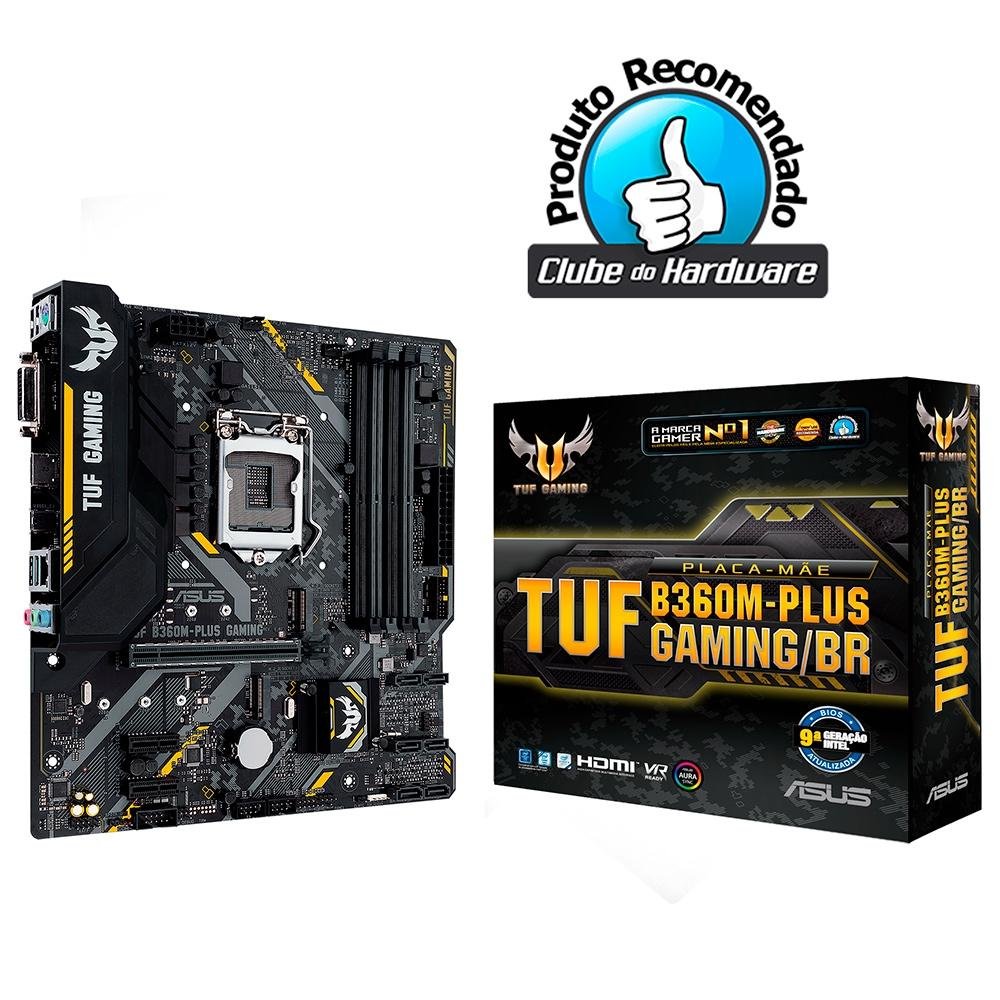 Imagem 2 de 10 do produto Placa-Mãe ASUS TUF B360M-Plus Gaming/BR, Intel LGA 1151, mATX, DDR4, Preto - TUF B360M-PLUS GAMING/BR