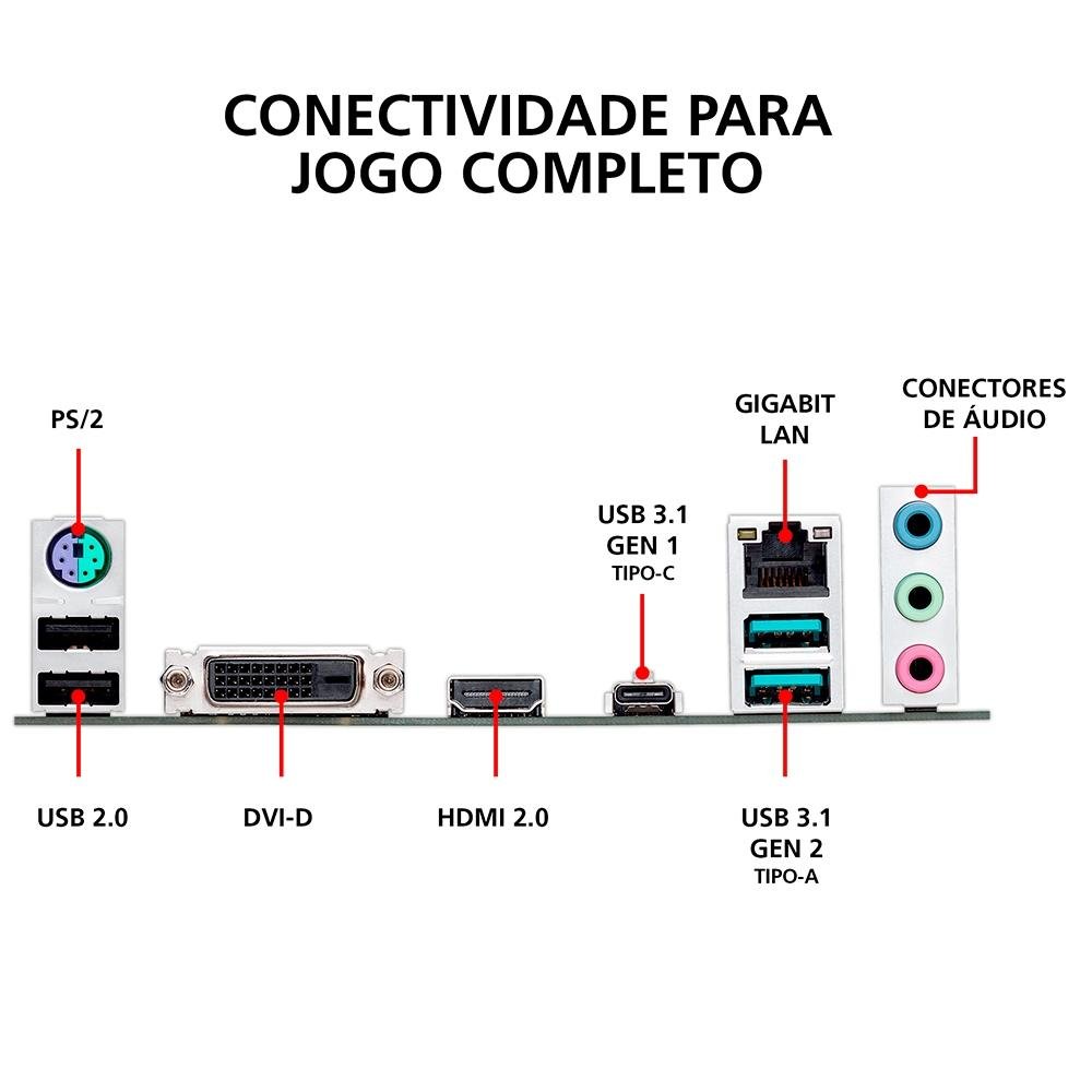 Imagem 9 de 10 do produto Placa-Mãe ASUS TUF B360M-Plus Gaming/BR, Intel LGA 1151, mATX, DDR4, Preto - TUF B360M-PLUS GAMING/BR
