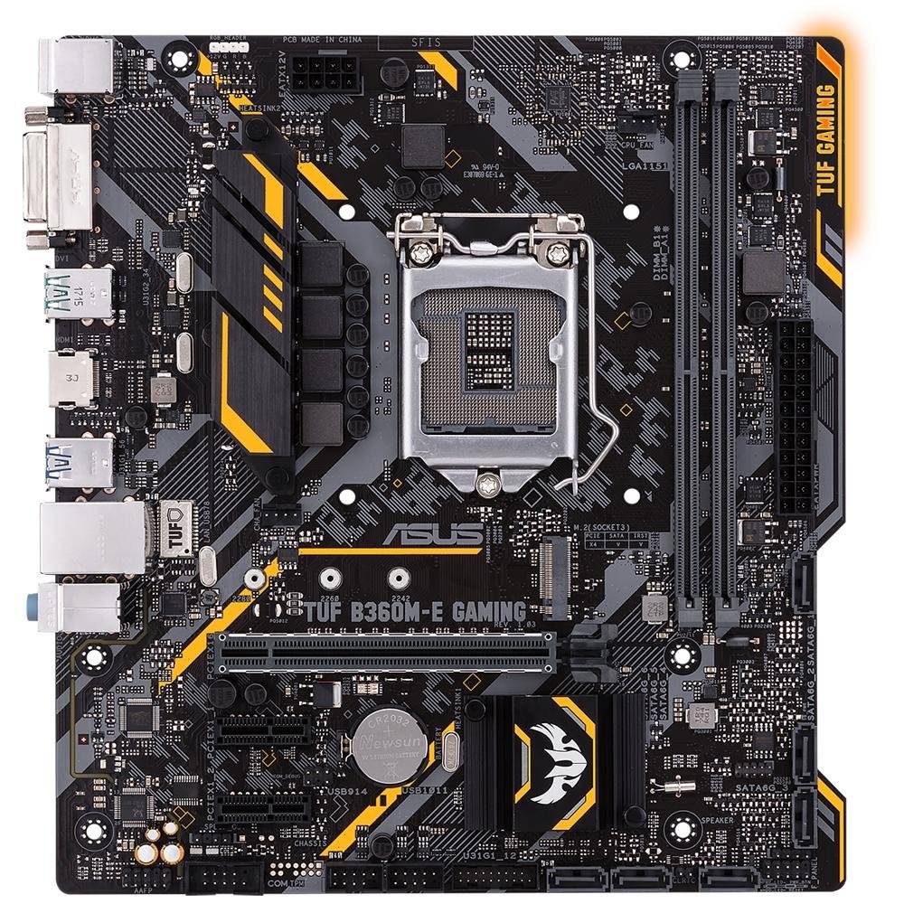 Imagem 2 de 8 do produto Placa-Mãe ASUS p/ Intel LGA 1151 mATX TUF B360M-E GAMING, DDR4