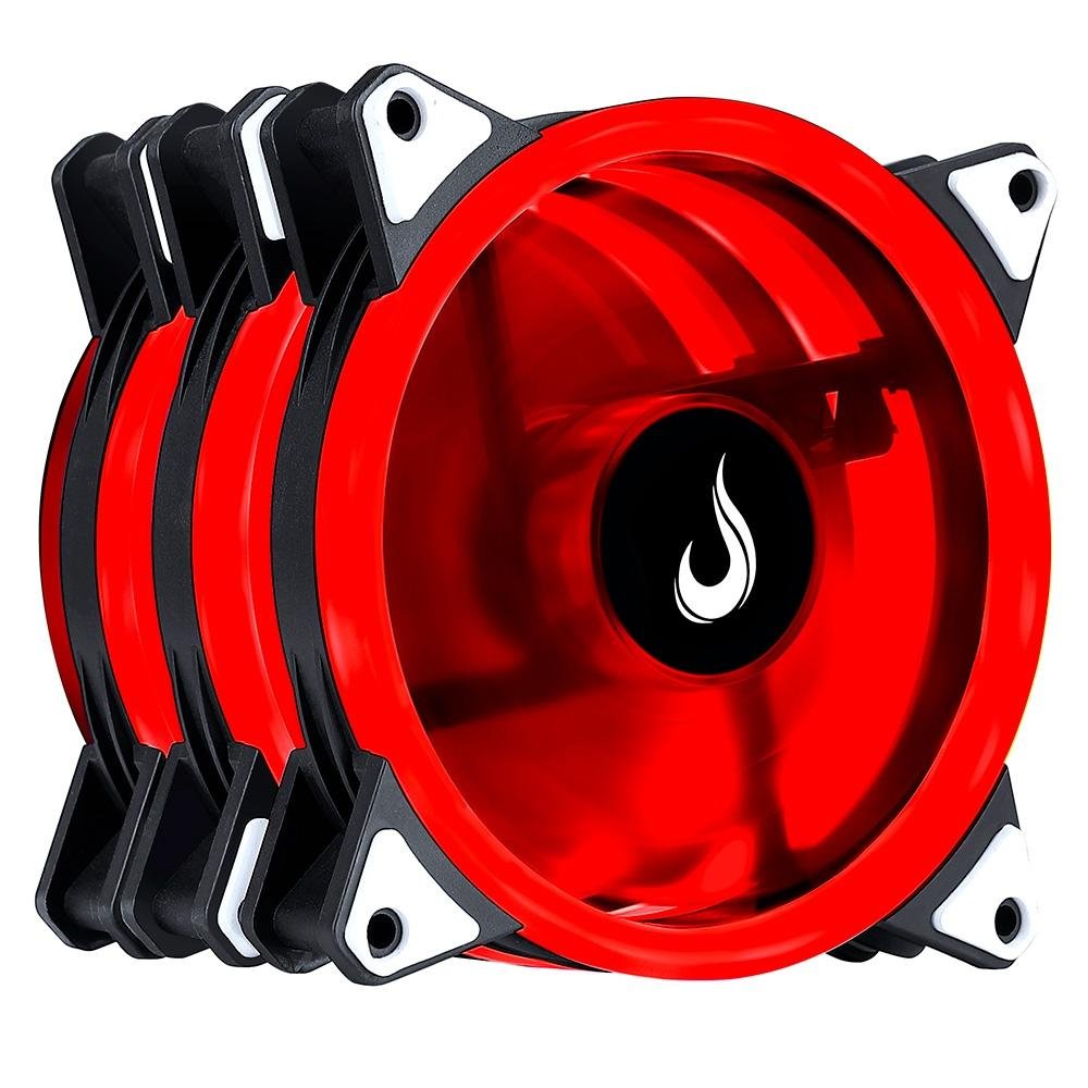 Kit Com 3 Ventoinhas Rise Mode Smart, 120mm, RGB, Preto - RM-FN-02-RGB Kit Com 3 Ventoinhas Rise Mode Smart, 120mm, RGB, Preto - RM-FN-02-RGB