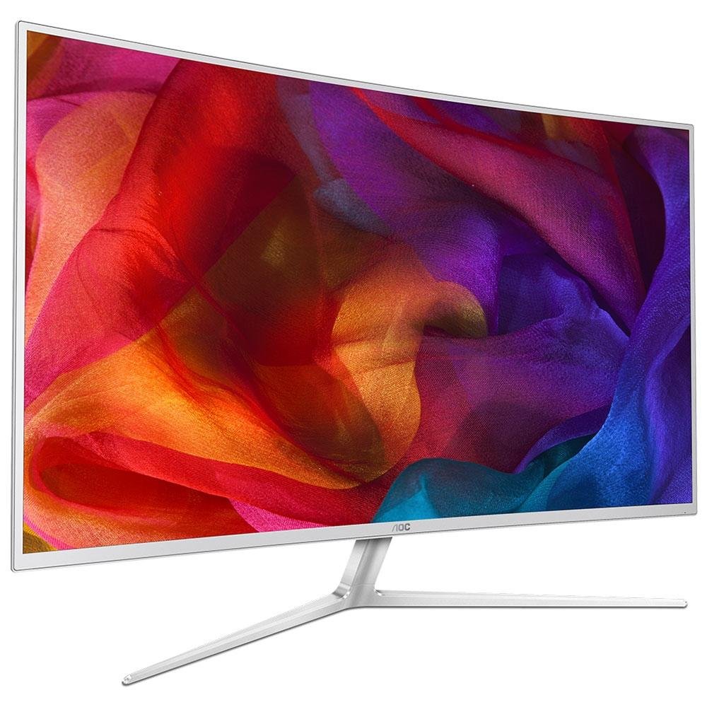 Monitor AOC LED 40´ Widescreen Curvo, Full HD, HDMI/VGA/DVI, Som Integrado, Altura Ajustável, Branco - C4008VH8
