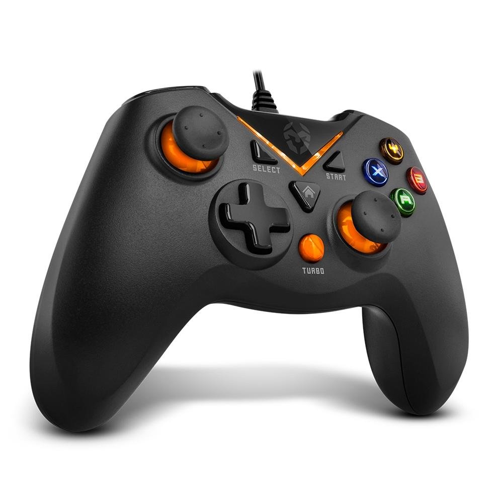 Controle NOX Krom Gaming KEY, PC, PS3, Android, Preto Fosco/Laranja - NXKROMKEY Controle NOX Krom Gaming KEY, PC, PS3, Android, Preto Fosco/Laranja - NXKROMKEY