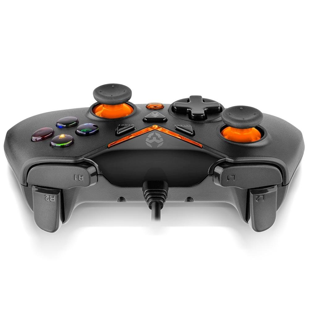 Controle NOX Krom Gaming KEY, PC, PS3, Android, Preto Fosco/Laranja - NXKROMKEY Controle NOX Krom Gaming KEY, PC, PS3, Android, Preto Fosco/Laranja - NXKROMKEY