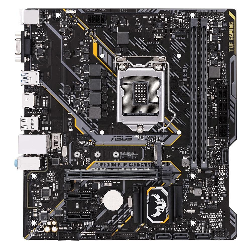 Placa-Mãe ASUS TUF Gaming H310M-Plus/BR, Intel LGA 1151, mATX, DDR4, Preto - TUF H310M-Plus Gaming/BR Placa-Mãe ASUS TUF Gaming H310M-Plus/BR, Intel LGA 1151, mATX, DDR4, Preto - TUF H310M-Plus Gaming/BR