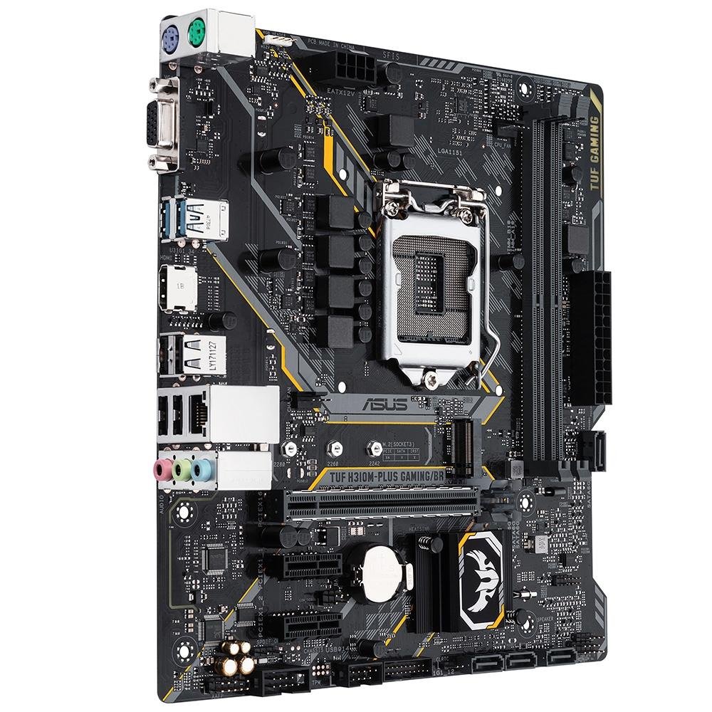 Placa-Mãe ASUS TUF Gaming H310M-Plus/BR, Intel LGA 1151, mATX, DDR4, Preto - TUF H310M-Plus Gaming/BR Placa-Mãe ASUS TUF Gaming H310M-Plus/BR, Intel LGA 1151, mATX, DDR4, Preto - TUF H310M-Plus Gaming/BR