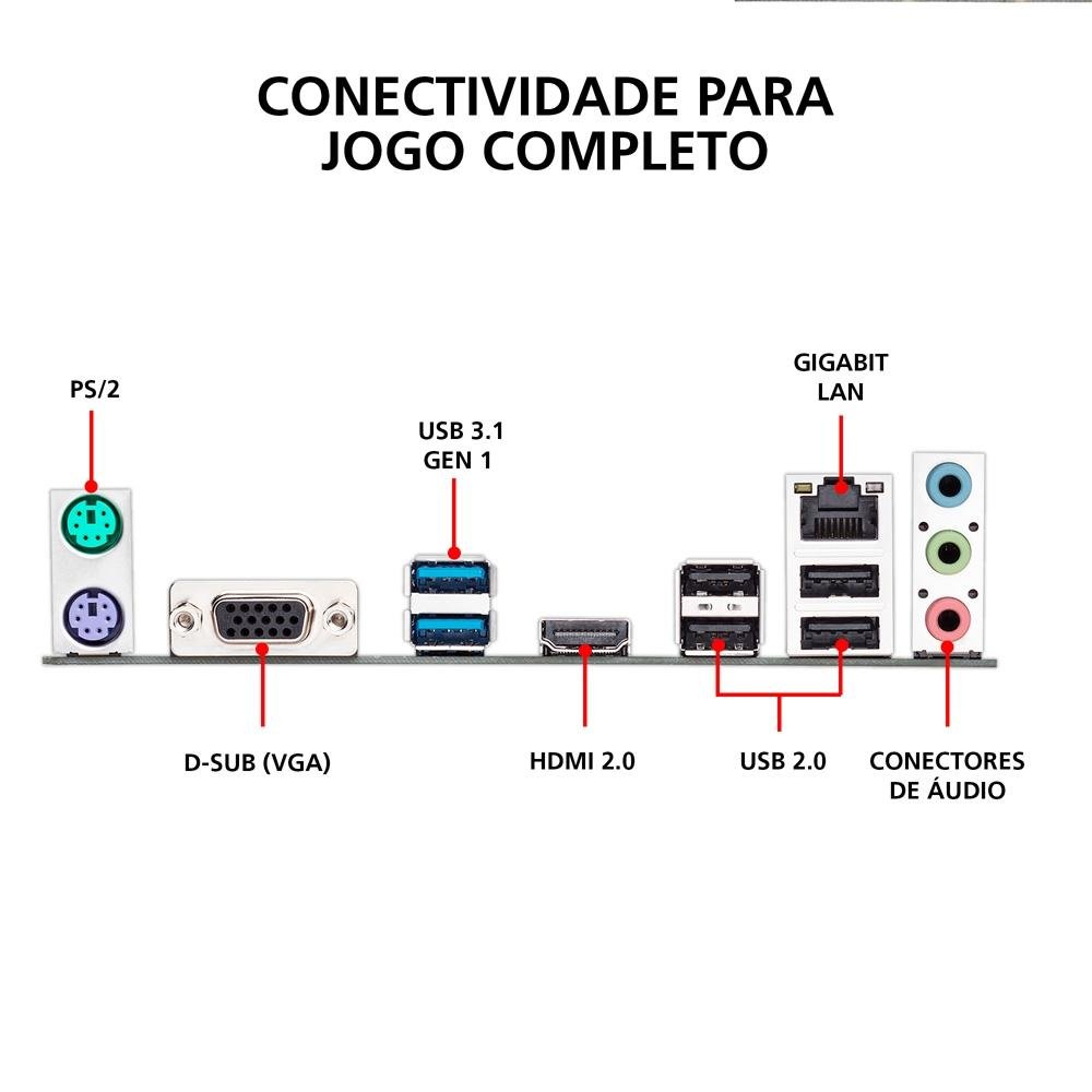 Imagem 10 de 10 do produto Placa-Mãe ASUS TUF Gaming H310M-Plus/BR, Intel LGA 1151, mATX, DDR4, Preto - TUF H310M-Plus Gaming/BR