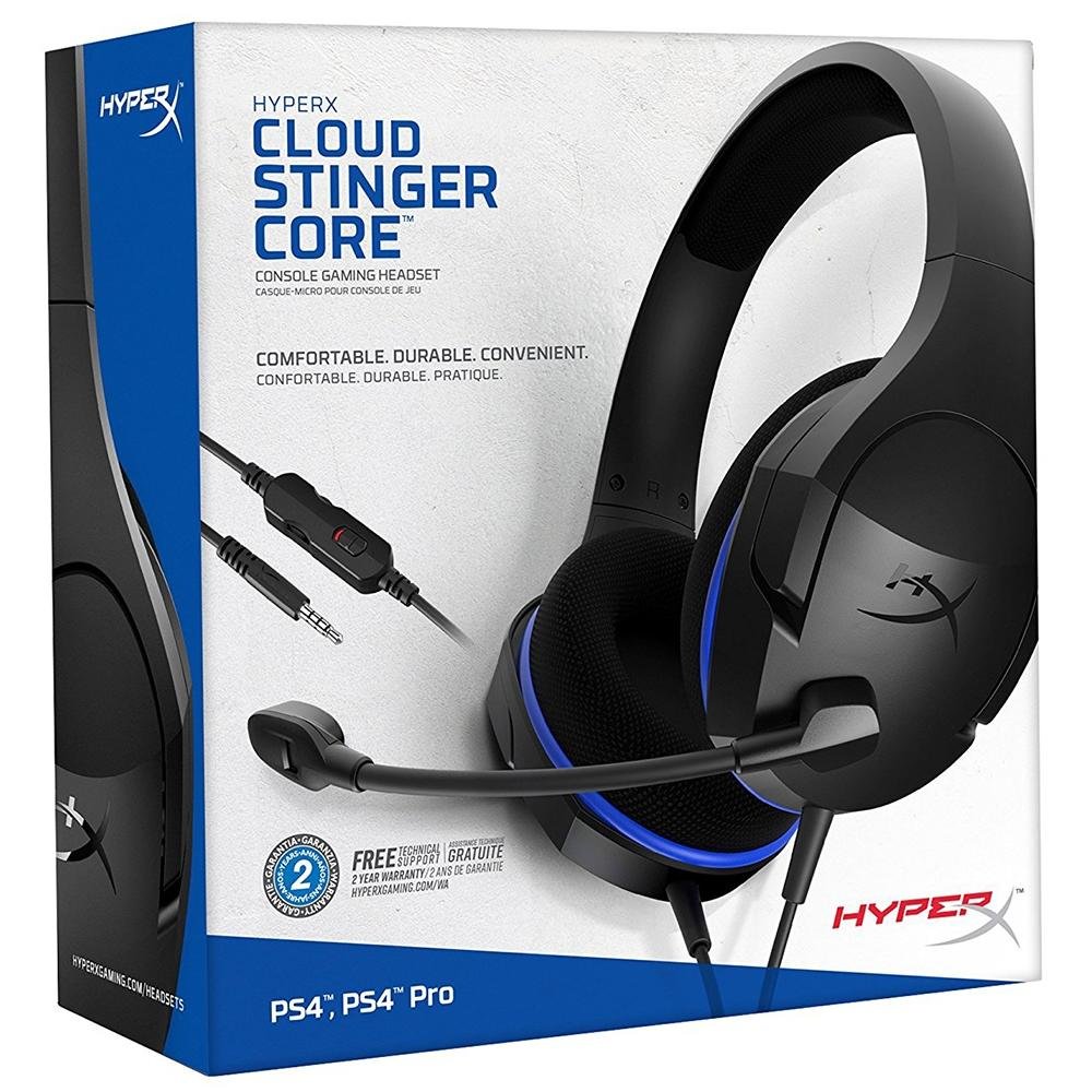 Imagem 8 de 9 do produto Headset Gamer HyperX Cloud Stinger Core, Drivers 40mm, PS5 PS4 Xbox One e Nintendo Switch, P3, Preto e Azul - HX-HSCSC-BK