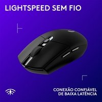 Mouse Gamer Sem Fio Logitech G305 LIGHTSPEED, 12000 DPI, 6 Botões, Preto - 910-005281