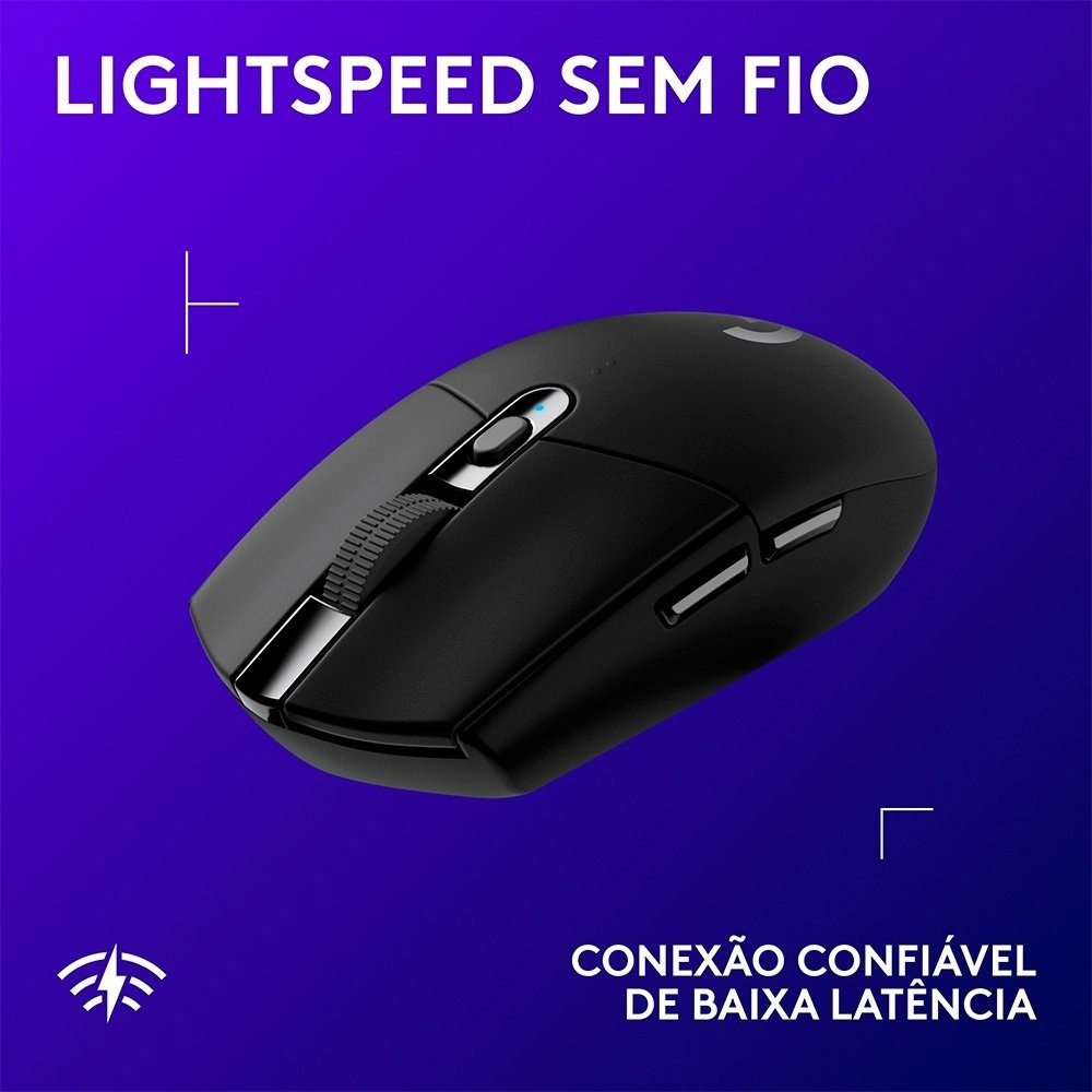 Mouse Gamer Sem Fio Logitech G305 LIGHTSPEED, 12000 DPI, 6 Botões, Preto - 910-005281 - view 3