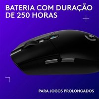 Mouse Gamer Sem Fio Logitech G305 LIGHTSPEED, 12000 DPI, 6 Botões, Preto - 910-005281