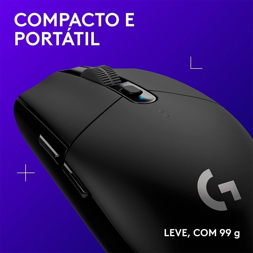 Mouse Gamer Sem Fio Logitech G305 LIGHTSPEED, 12000 DPI, 6 Botões, Preto - 910-005281 - view 7