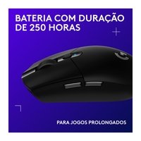 Mouse Gamer Sem Fio Logitech G305 LIGHTSPEED, 12000 DPI, 6 Botões, Preto - 910-005281