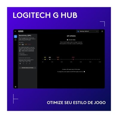 Mouse Gamer Sem Fio Logitech G305 LIGHTSPEED, 12000 DPI, 6 Botões, Preto - 910-005281