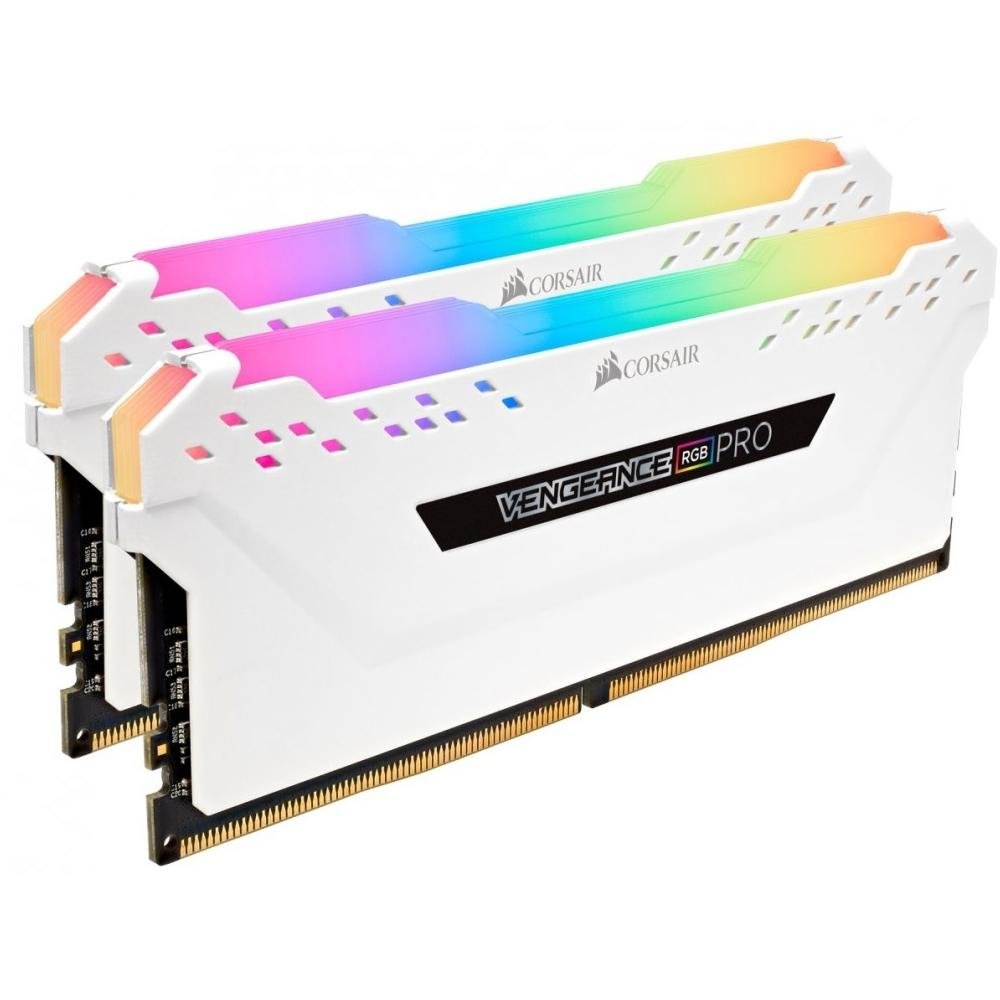Imagem 2 de 2 do produto Memória RAM Corsair Vengeance RGB Pro, 16GB (2x8GB), 3000MHz, DDR4, CL15, Branco - CMW16GX4M2C3000C15W