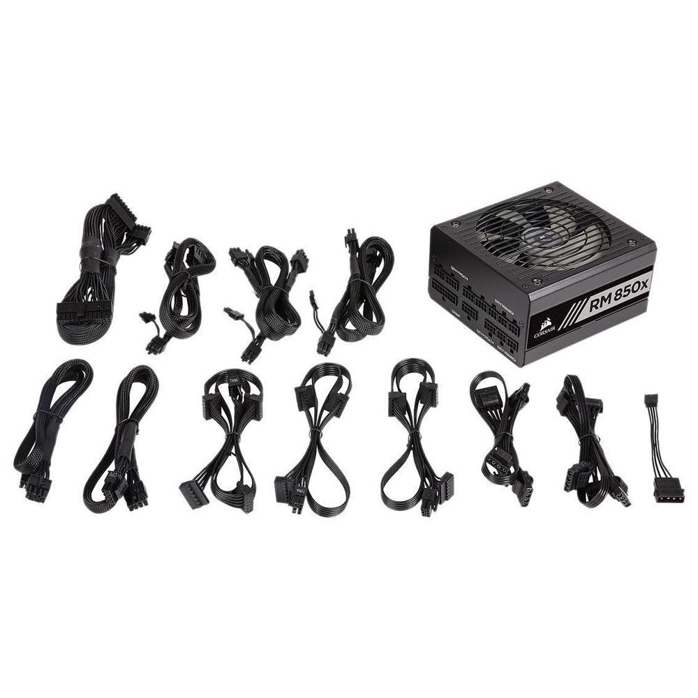 Fonte Corsair RM850x, 850W, 80 Plus Gold, Modular, Sem Cabo, Preto - CP-9020180 Fonte Corsair RM850x, 850W, 80 Plus Gold, Modular, Sem Cabo, Preto - CP-9020180